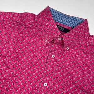 Cremieux Collection Mens Pink Floral Medallion Supima Cotton Linen Shirt Medium